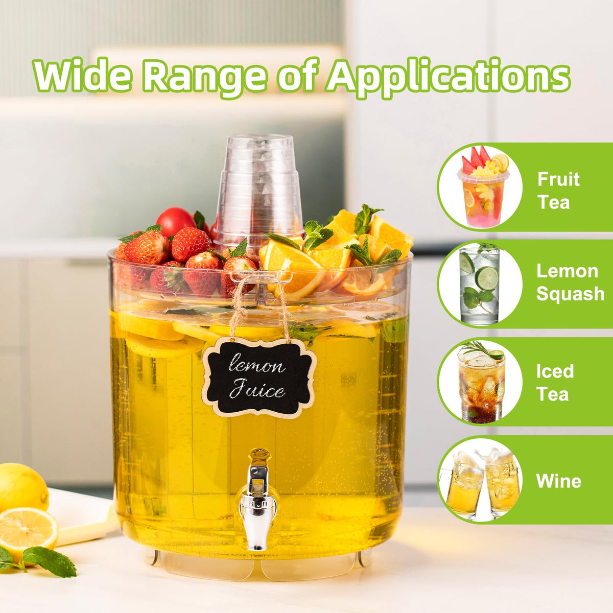 2 Gallon Drink Dispenser with Multi-Function Lid S54055