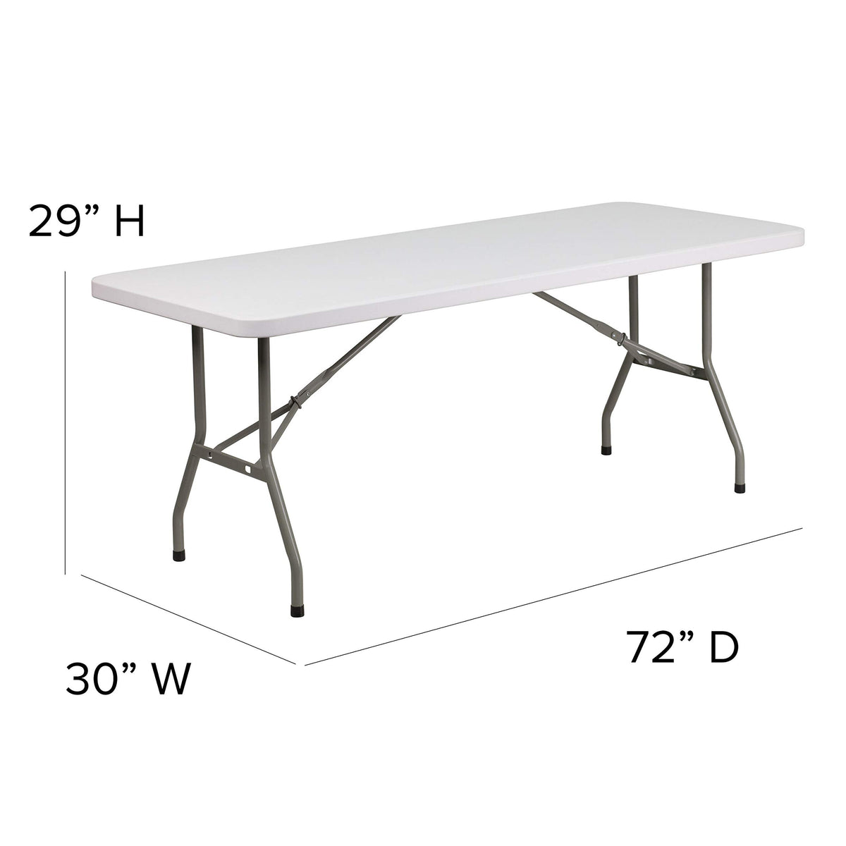 6-Foot Granite White Plastic Folding Table D20438