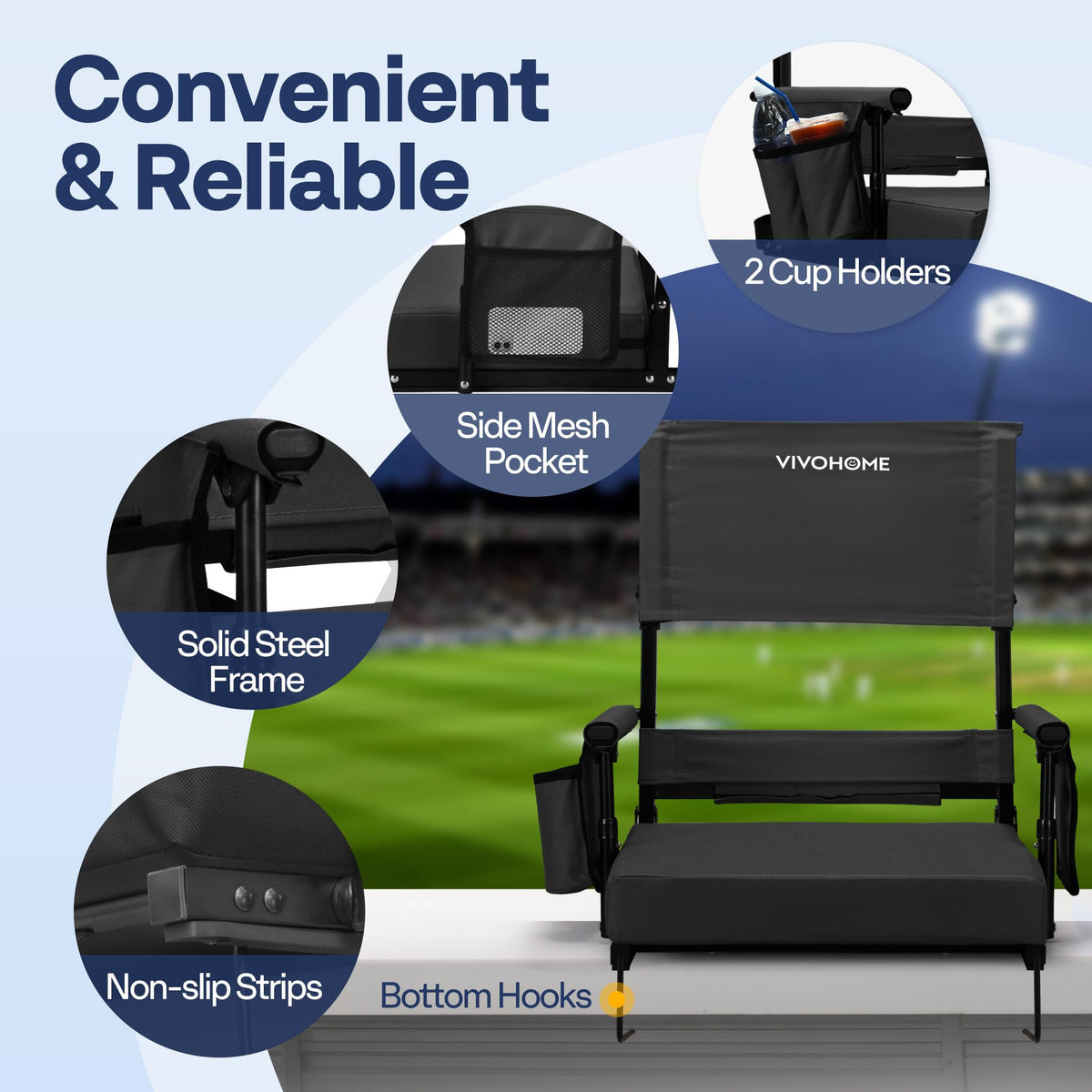 Adjustable High Back Stadium Seats with Cushion T153213