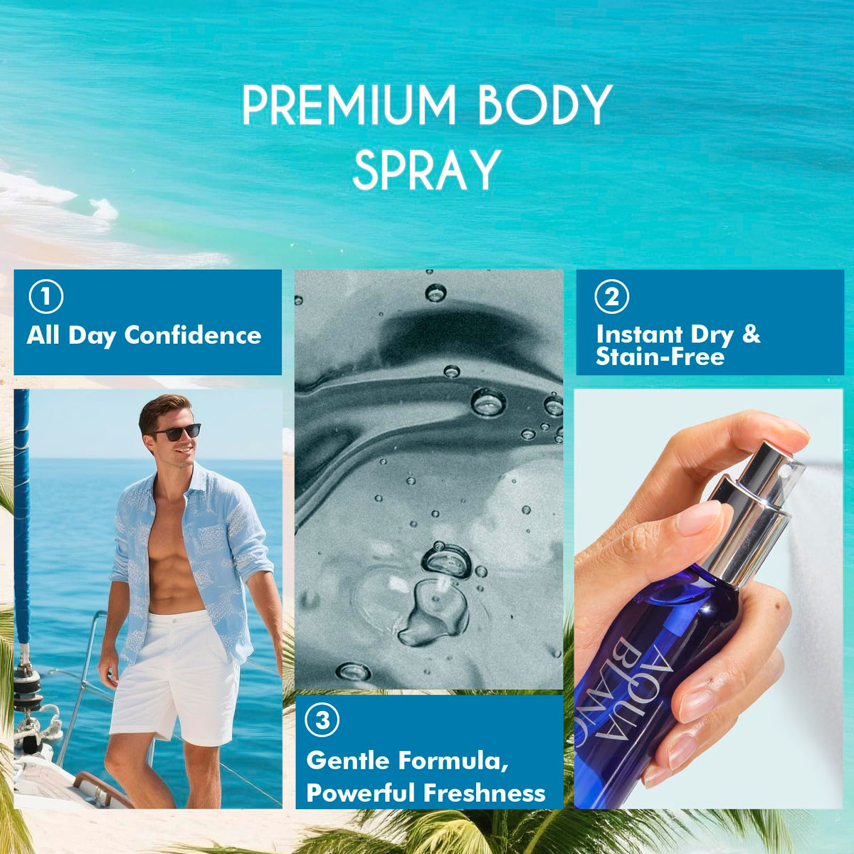 Travel Size Body Spray 3-Pack Set 2.1 Fl Oz X9091