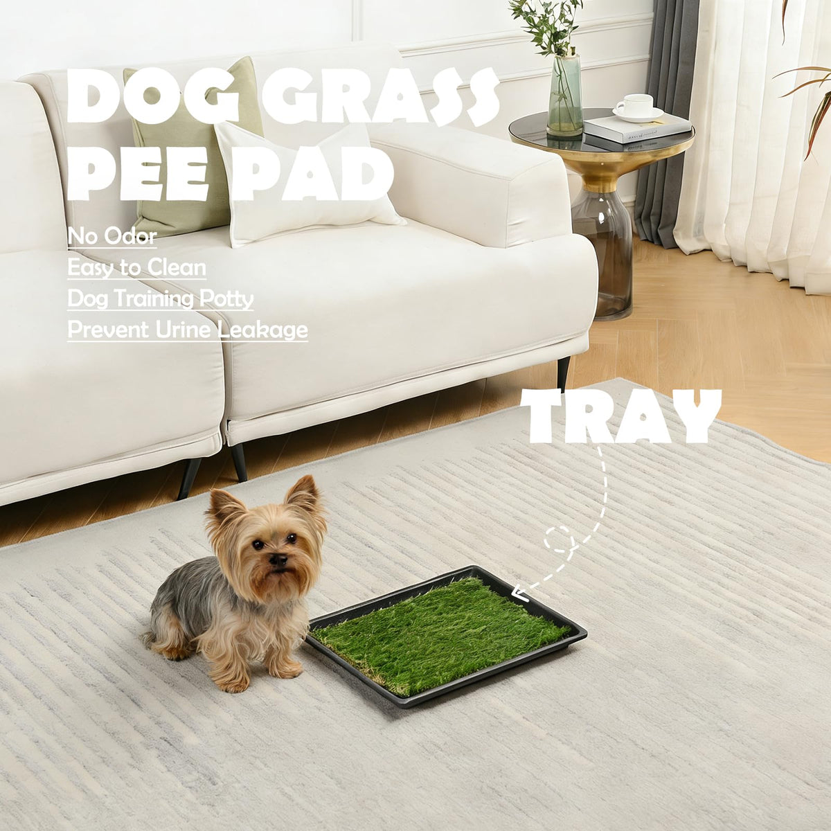 Extra Small Dog Grass Pee Pads with Tray T8228