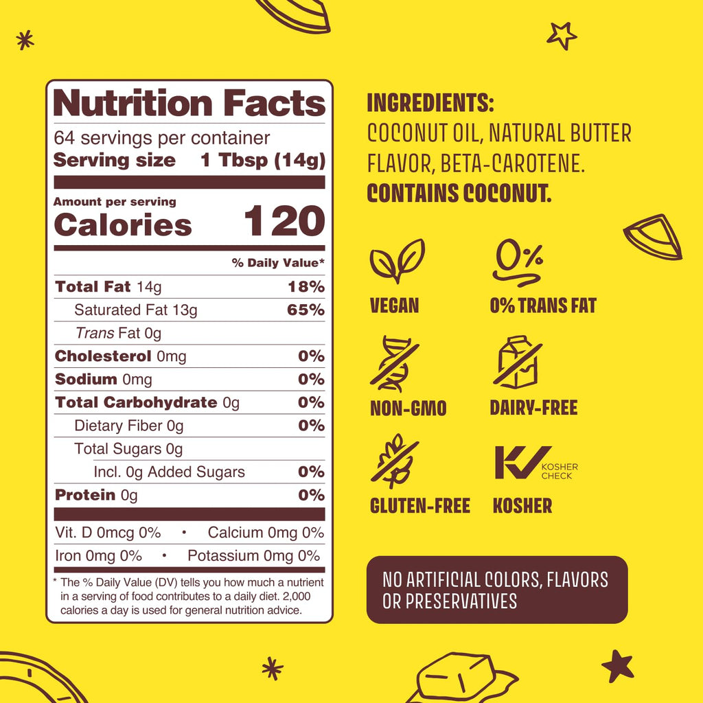 Natural Butter Flavored Coconut Oil 32 oz Y6890