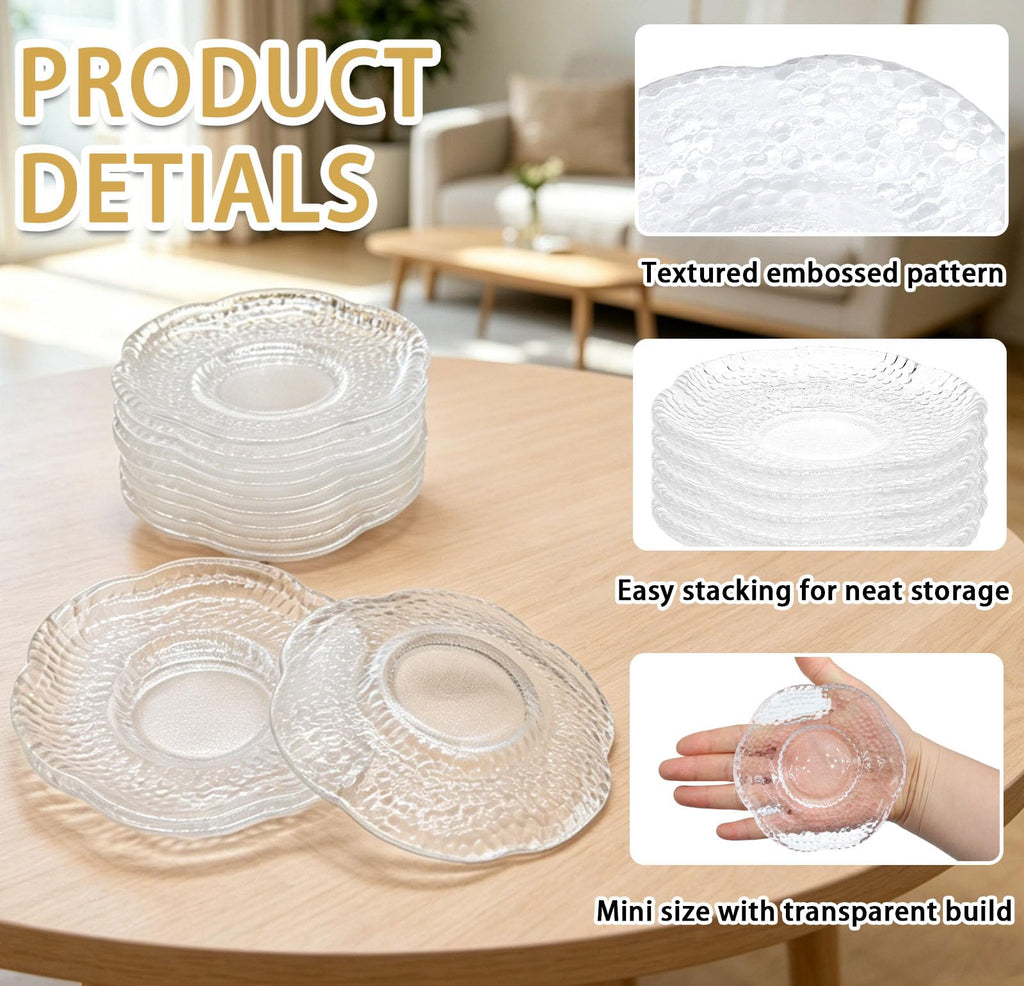 12 Pack 4.7 Inch Clear Glass Dessert Plates T2338