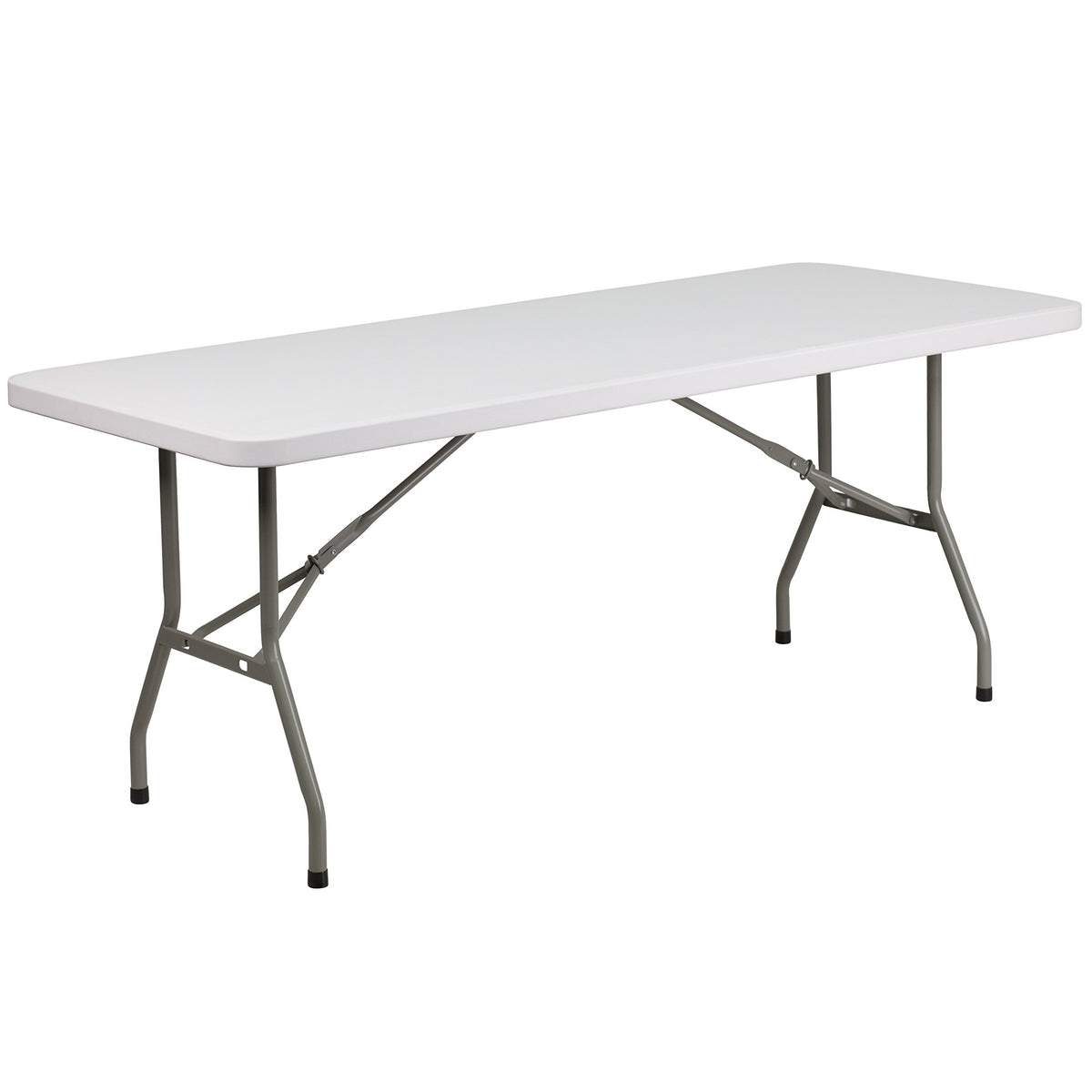 6-Foot Granite White Plastic Folding Table D20438