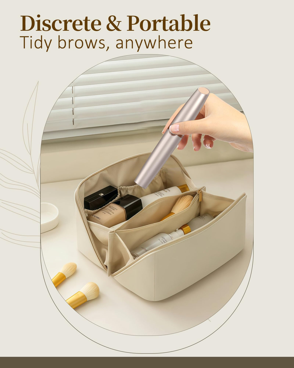 Rechargeable Eyebrow Trimmer with 2 Replacement Heads & LED Light X9403