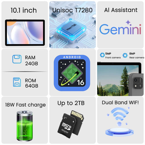 10 Inch Octa-Core Tablet with 24GB RAM 64GB ROM E3702