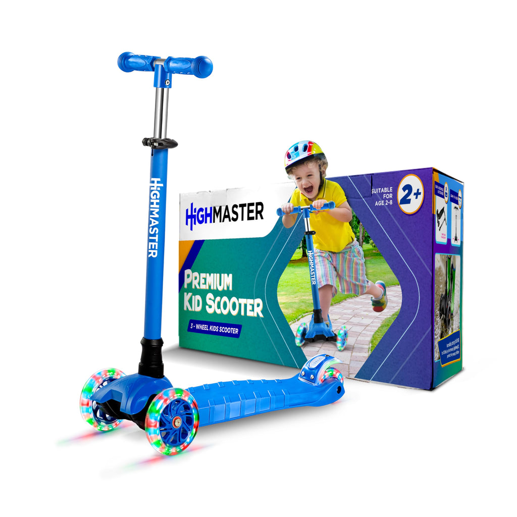 Kids 3 Wheel Kick Scooter with Adjustable Handlebar and LED Wheel Lights I8767