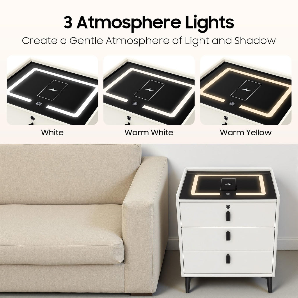 3 Drawer Nightstand with Charging Station Y338073