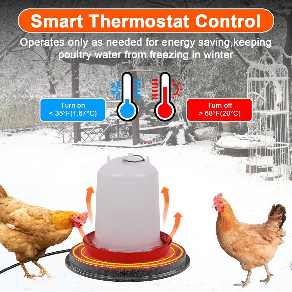 Metal Chicken Water Heater with Thermostat O537986