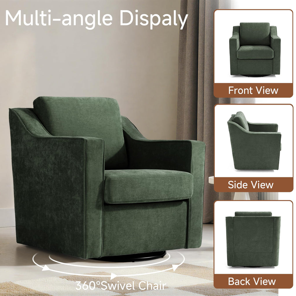 Green Swivel Accent Chairs Set of 2 F910816