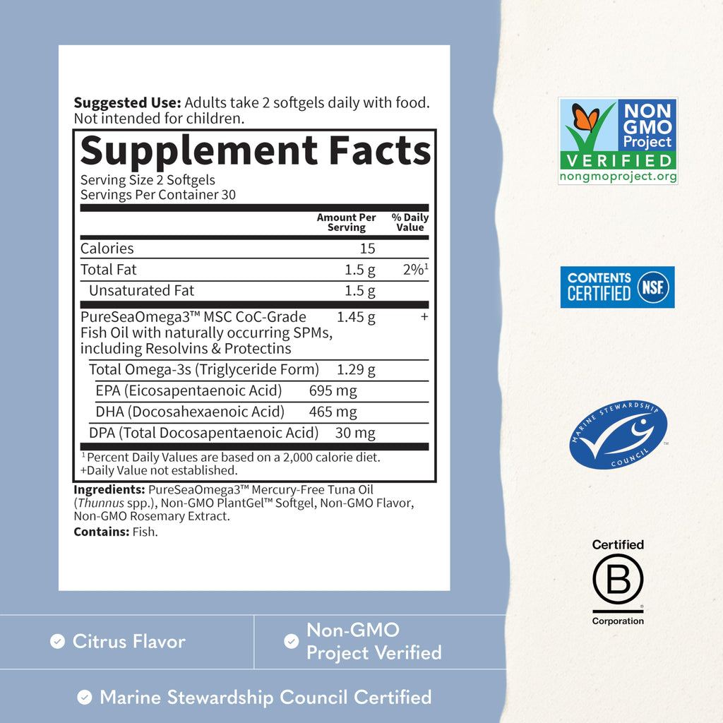 Omega 3 Fish Oil, 60 Softgels B1718