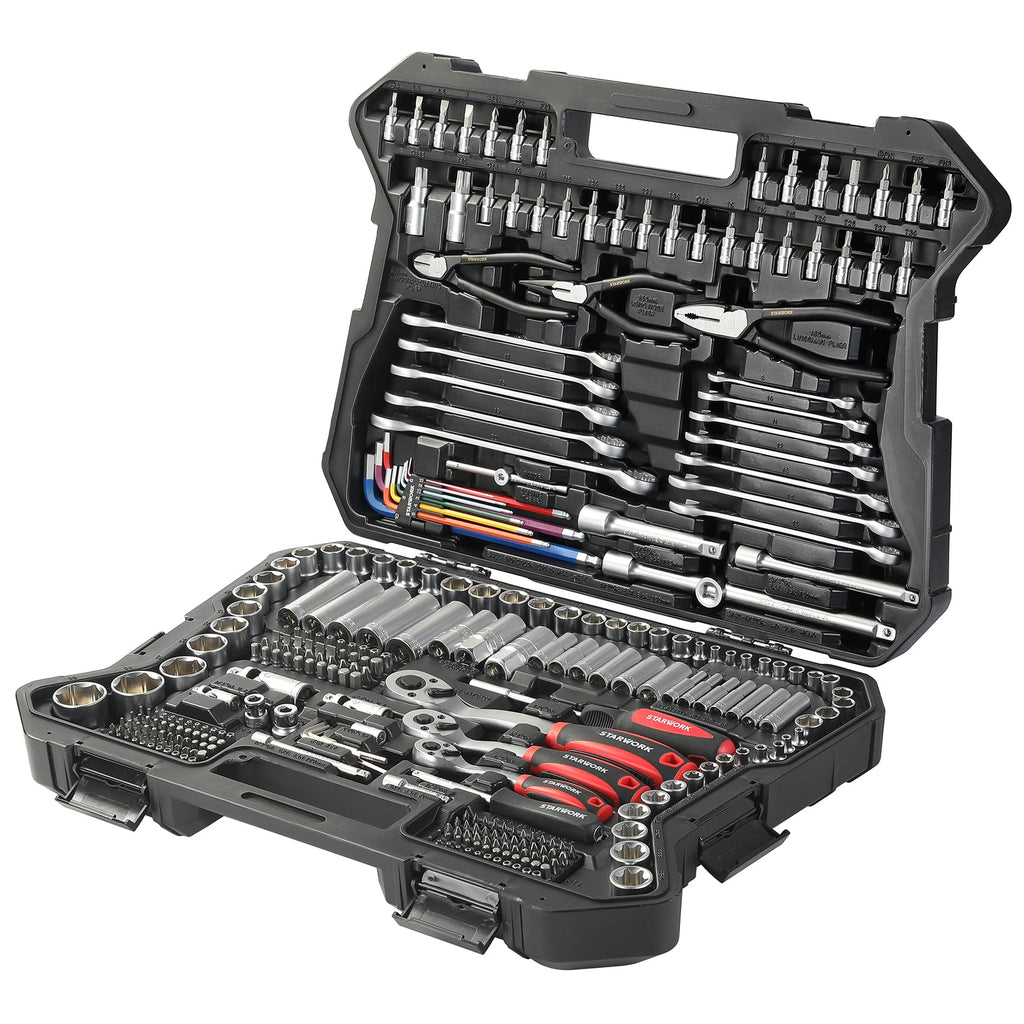 314-Piece Mechanics Tool Set and Socket Set, 1/4", 3/8", 1/2" Drive, Metric T13434