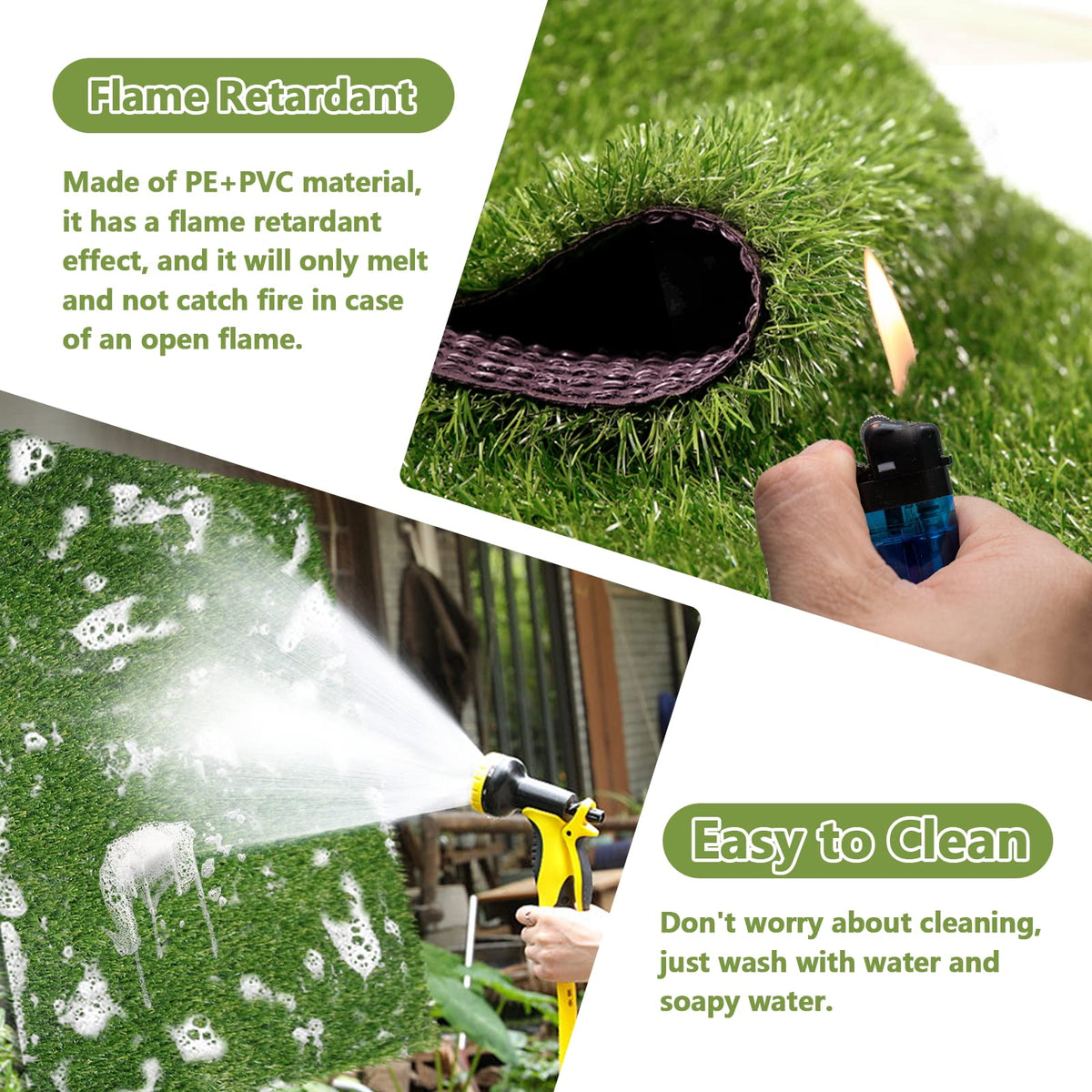 43.3 x 29.5 Inches Washable Artificial Grass Rug J645629