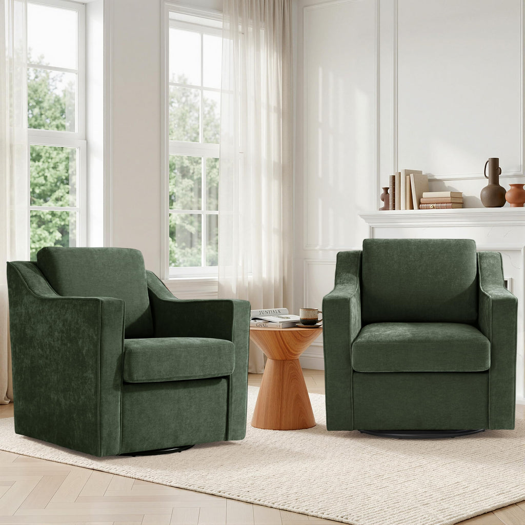 Green Swivel Accent Chairs Set of 2 F910816