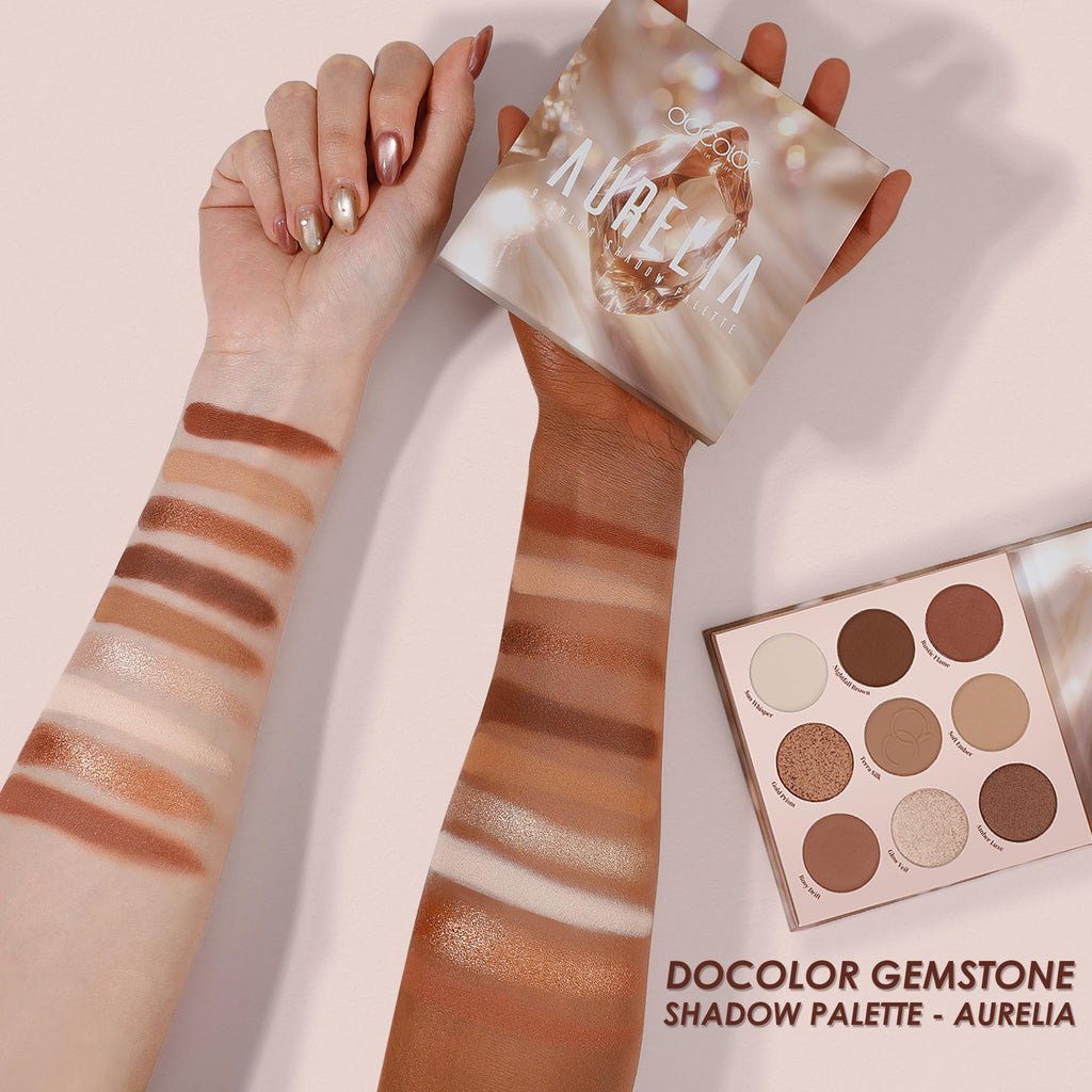 9 Colors Brown & Copper Eyeshadow Palette with Matte & Shimmer Finishes D463