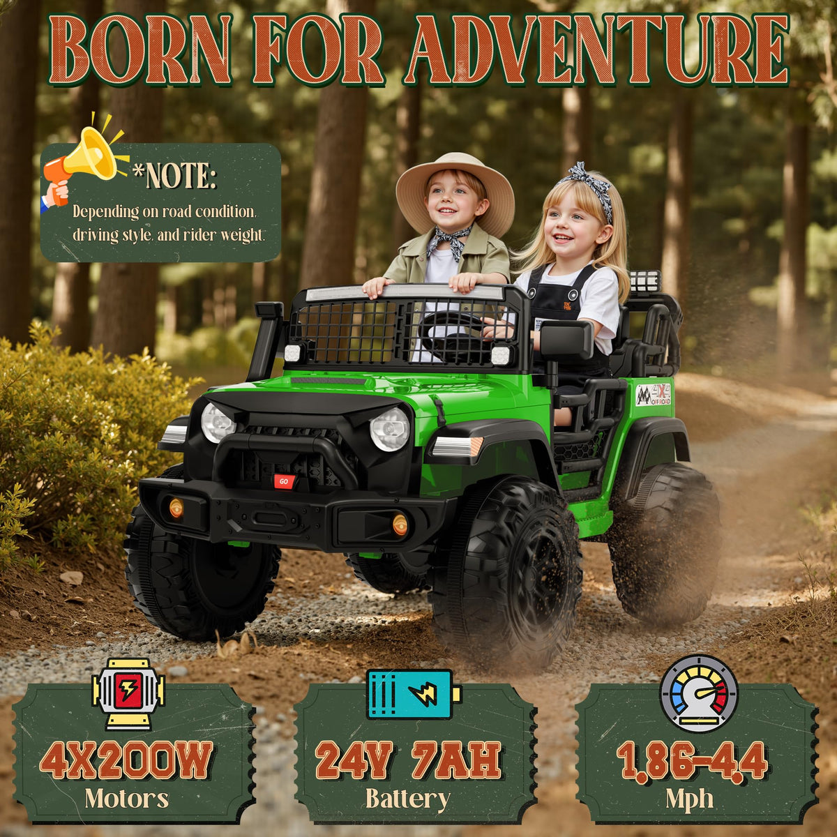 24V 2 Seater 4x4 Electric Ride on Truck U59010