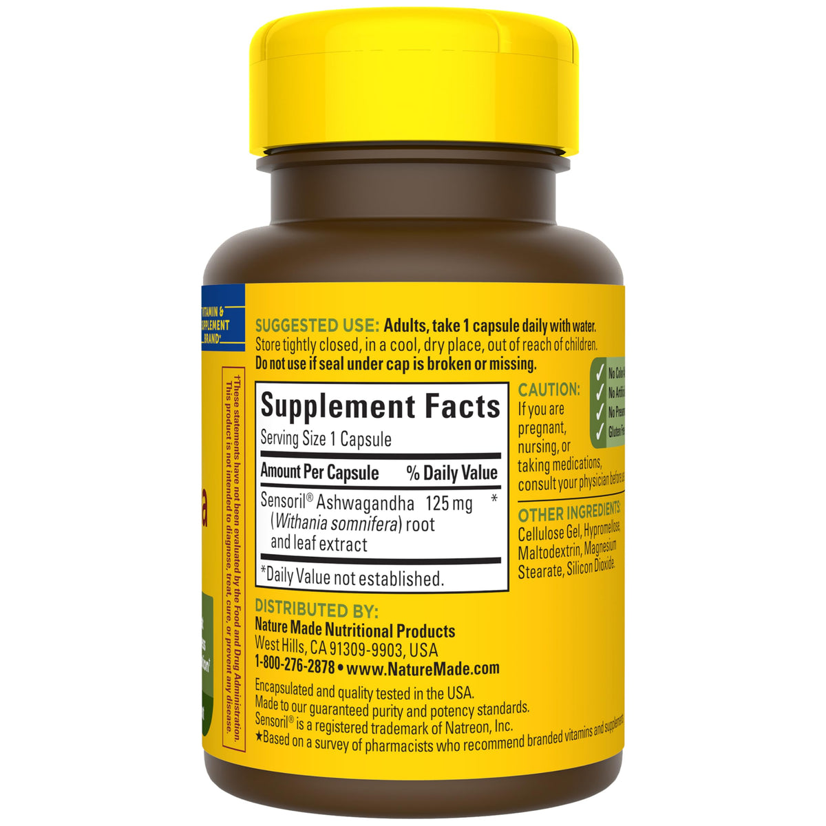 Ashwagandha Capsules 125mg 60 Capsules W3360