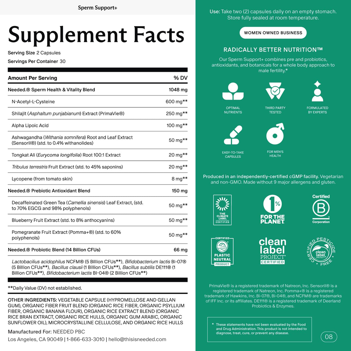 Sperm Support 60 Capsules P862603
