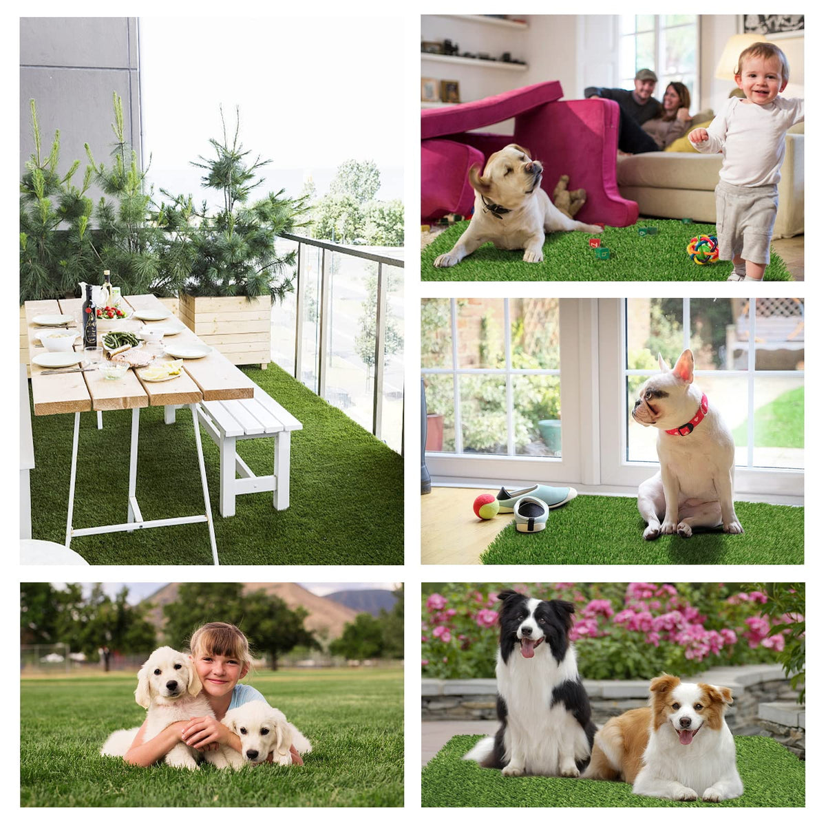 43.3 x 29.5 Inches Washable Artificial Grass Rug J645629