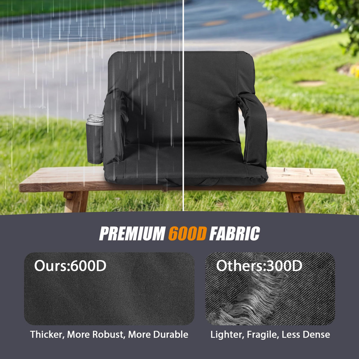 2 Pack Reclining Stadium Seat with Back Support E528006