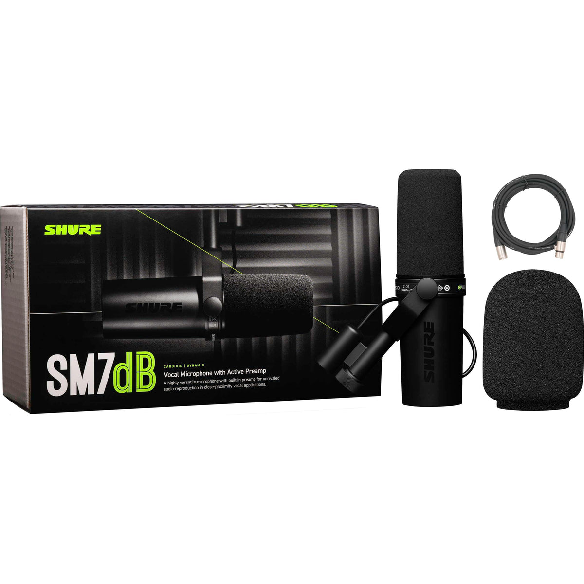 Dynamic Vocal Microphone with Detachable Windscreen and XLR Cable B231014