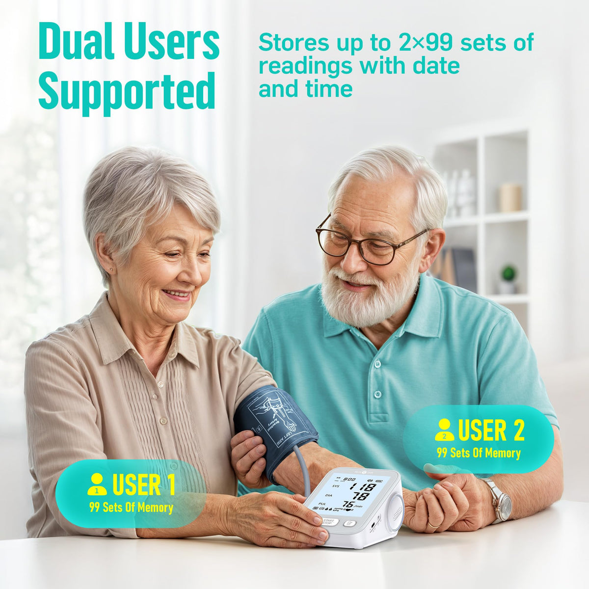 Upper Arm Blood Pressure Monitor with Wide Range Cuff, Grey L95989