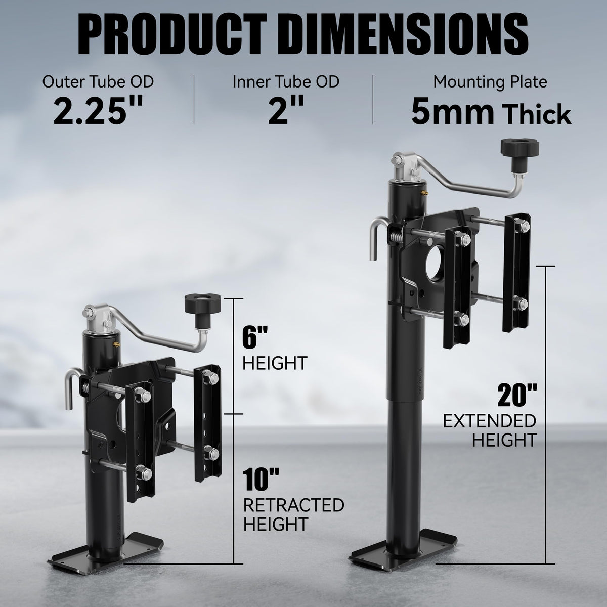 2000 lbs 10in Lift Compact Boat Trailer Jack Q4967
