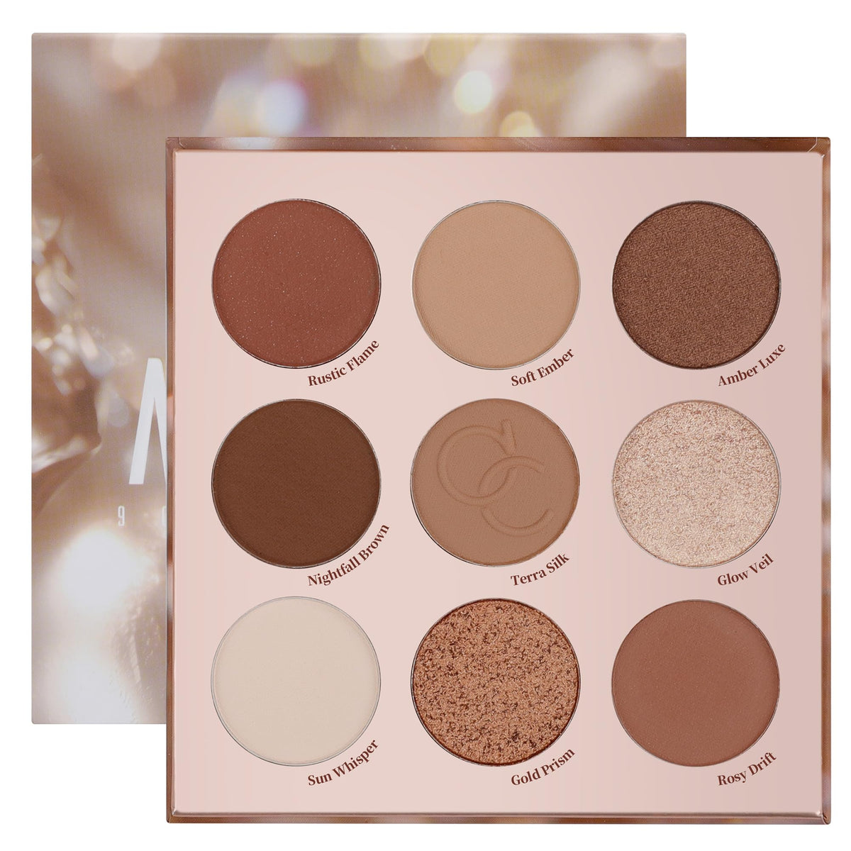 9 Colors Brown & Copper Eyeshadow Palette with Matte & Shimmer Finishes D463