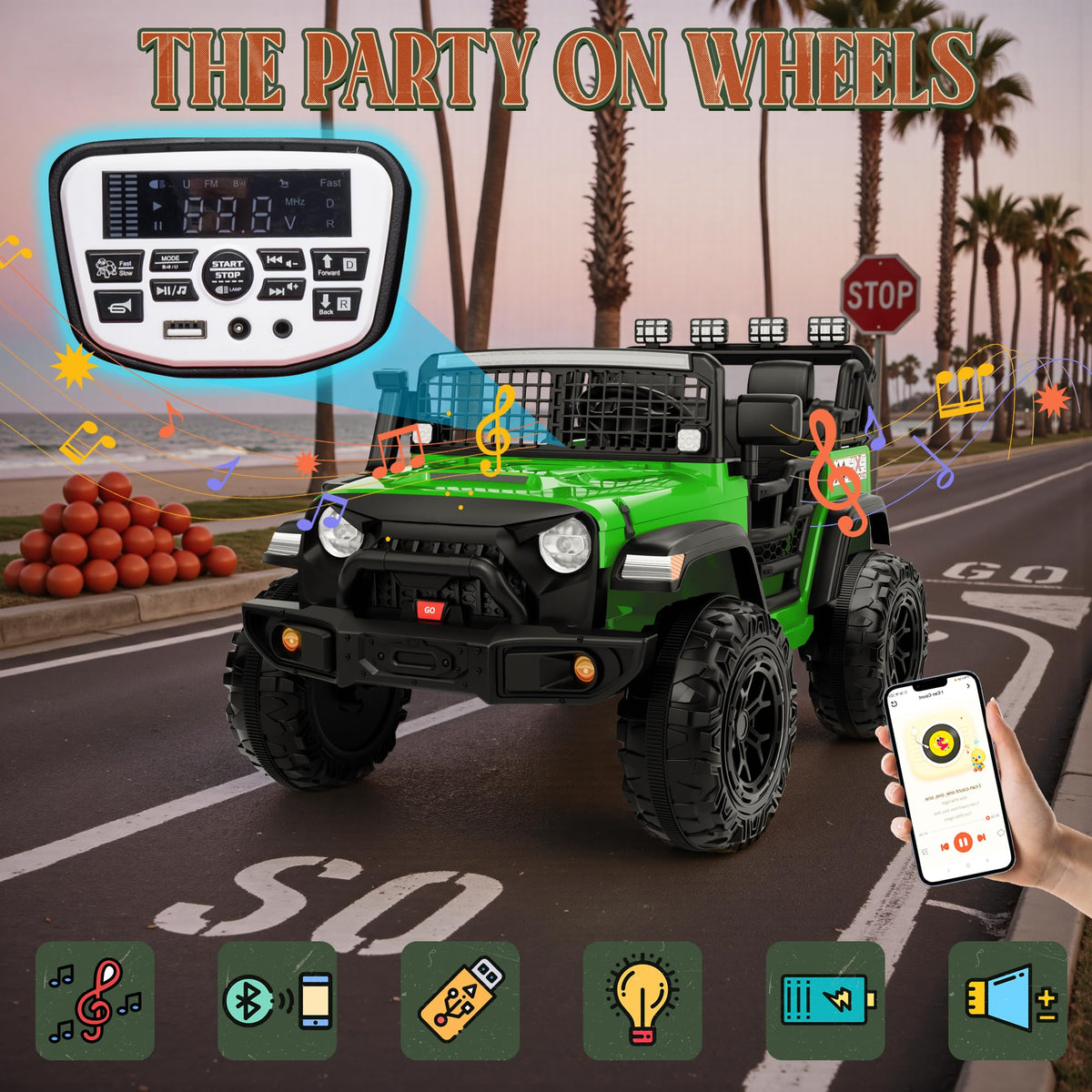 24V 2 Seater 4x4 Electric Ride on Truck U59010