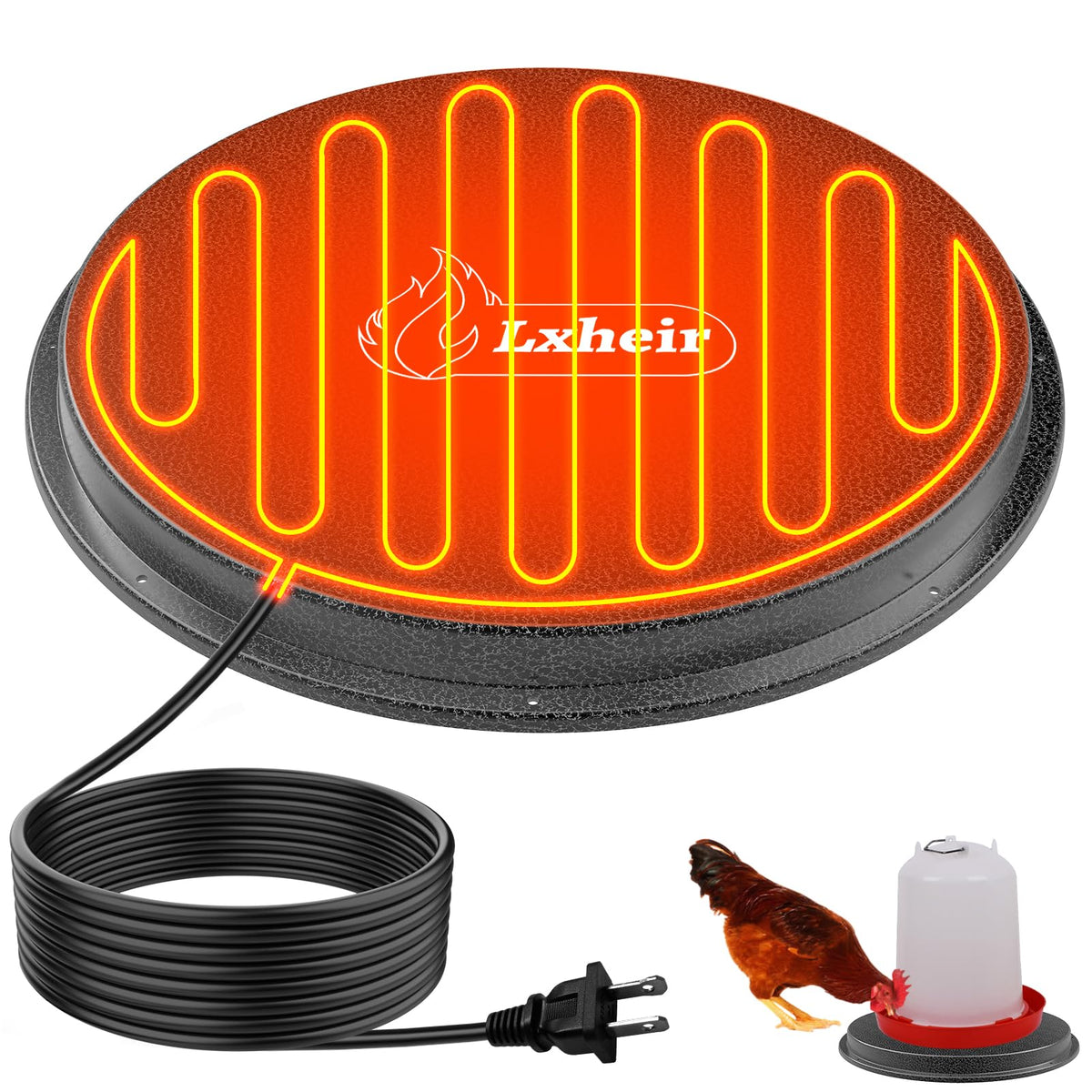 Metal Chicken Water Heater with Thermostat O537986