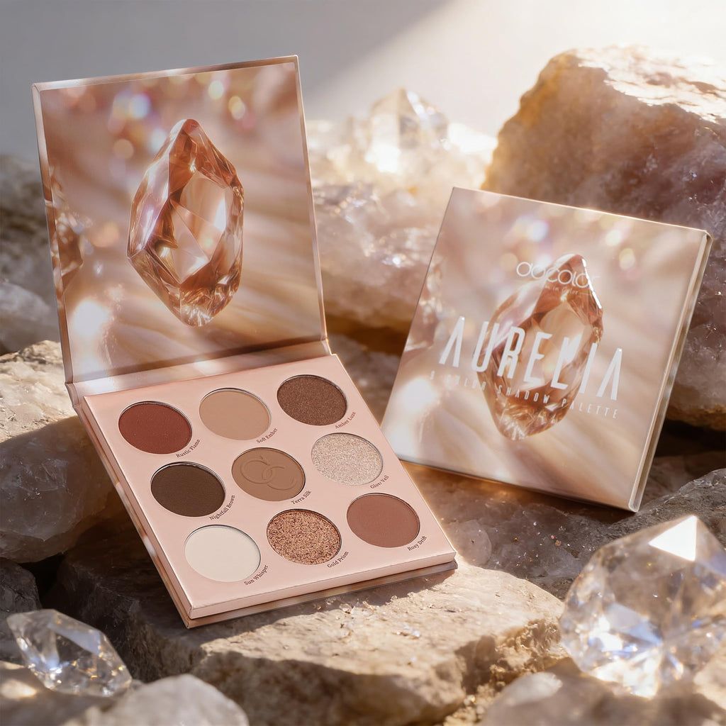 9 Colors Brown & Copper Eyeshadow Palette with Matte & Shimmer Finishes D463