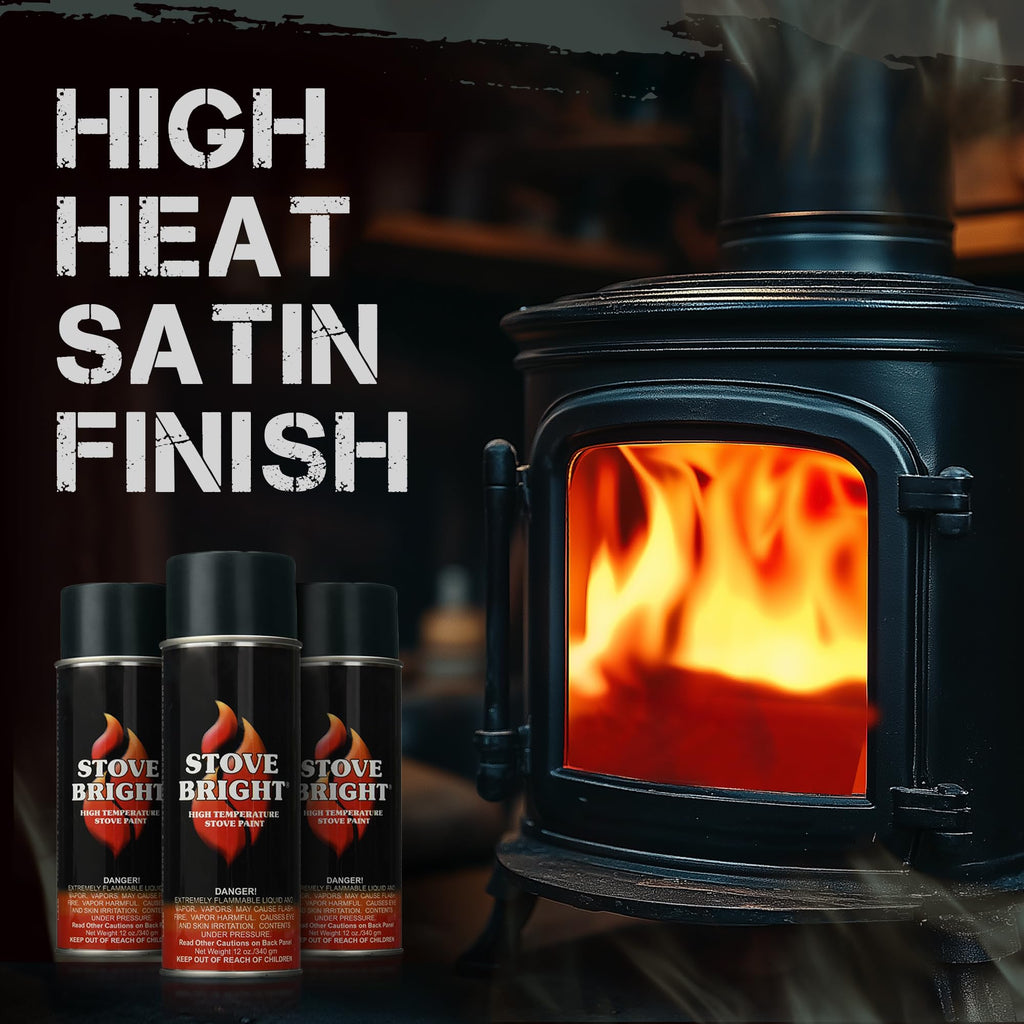 High Heat Resistant Satin Charcoal Black Spray Paint 12oz Can O4660