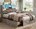 Twin Bed with Bookcase Headboard and 4 Drawers F22245