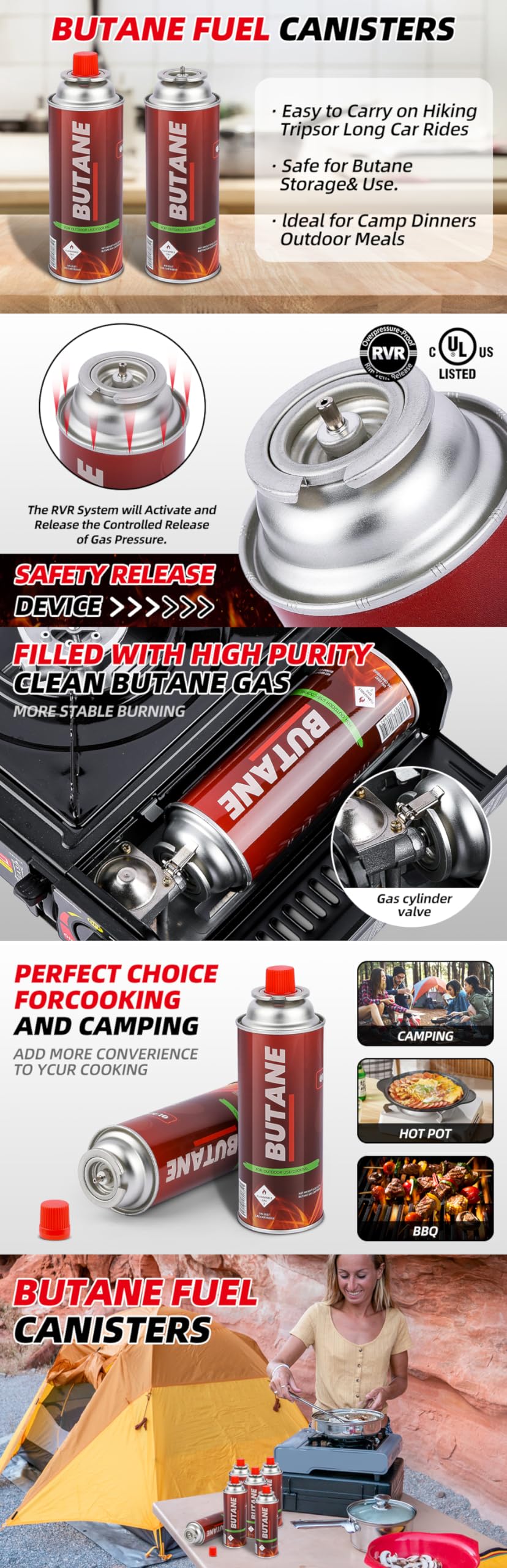 8 oz Butane Fuel Canisters, Pack of 28 N119