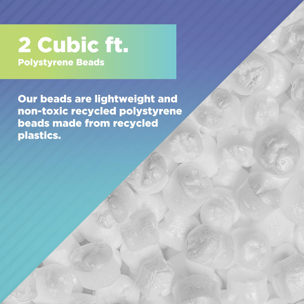 100% Recycled Polystyrene Bean Bag Filler Beads 2 Cubic ft. D9810