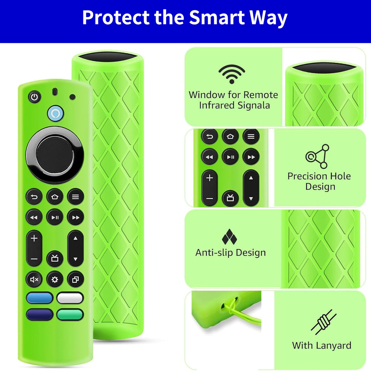 Glow in the Dark Remote Cover with Lanyard T5122