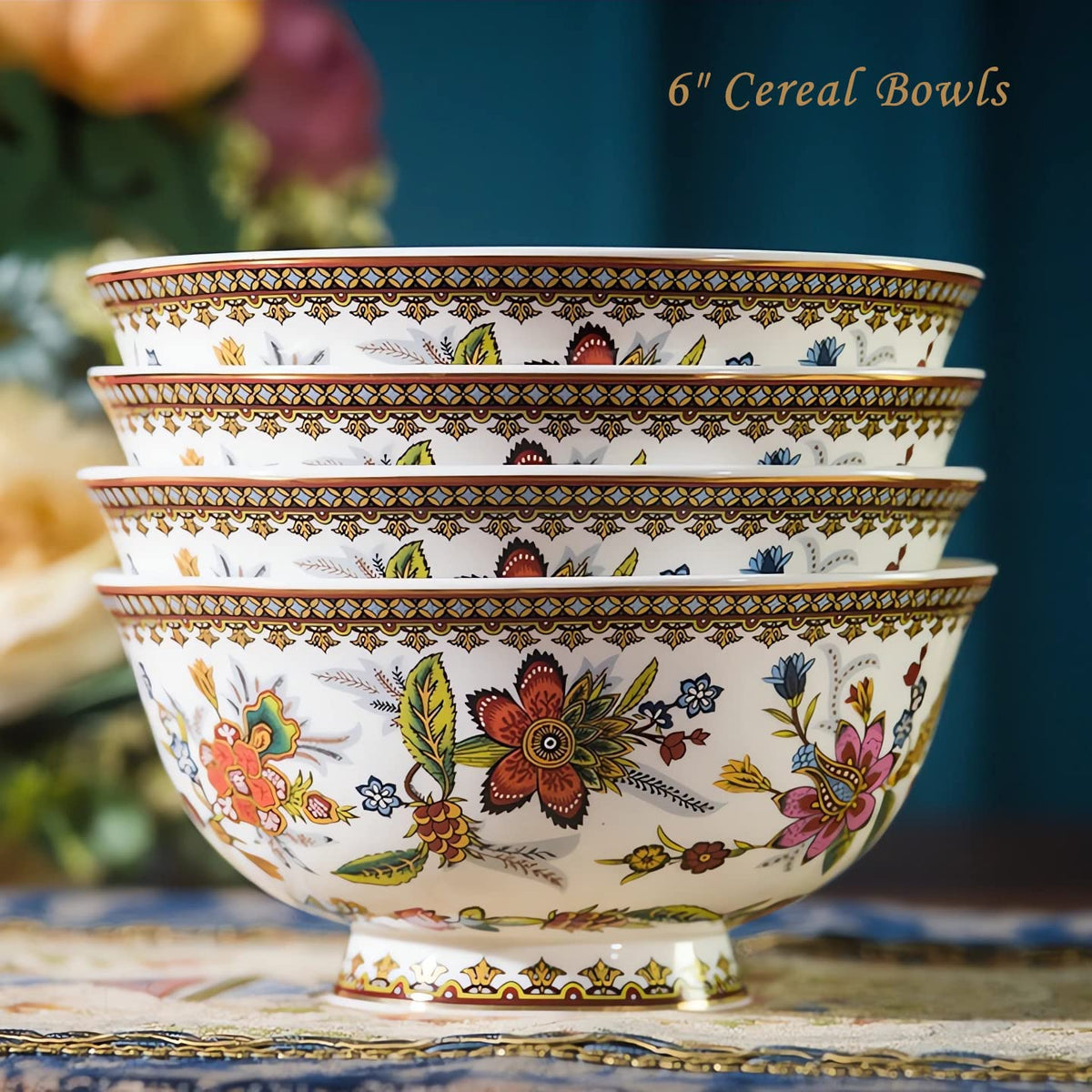 Fine China 12-Piece Dinnerware Set for 4 with 24K Gold Trim A68726