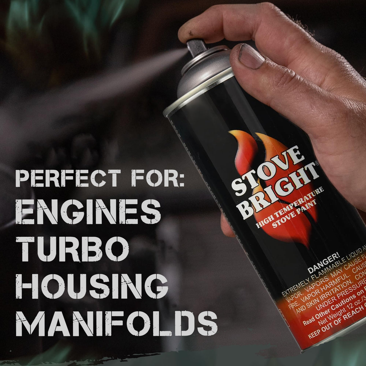High Heat Resistant Satin Charcoal Black Spray Paint 12oz Can O4660