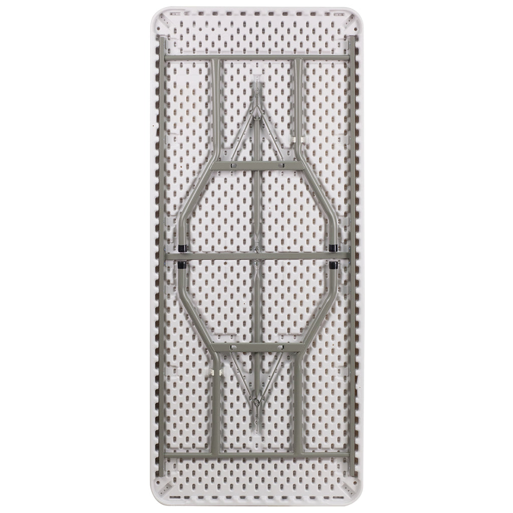 6-Foot Granite White Plastic Folding Table D20438