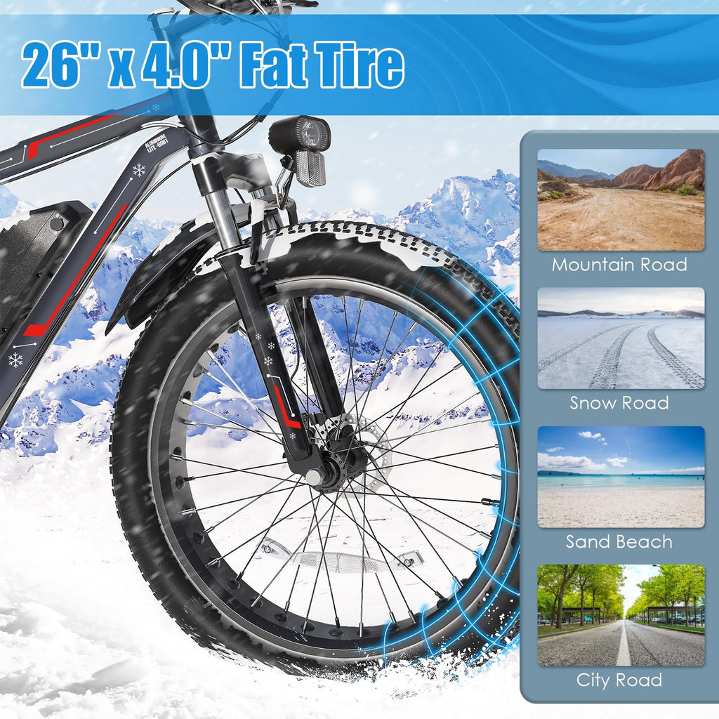 26" Fat Tire 48V 750W Electric Bike X9562