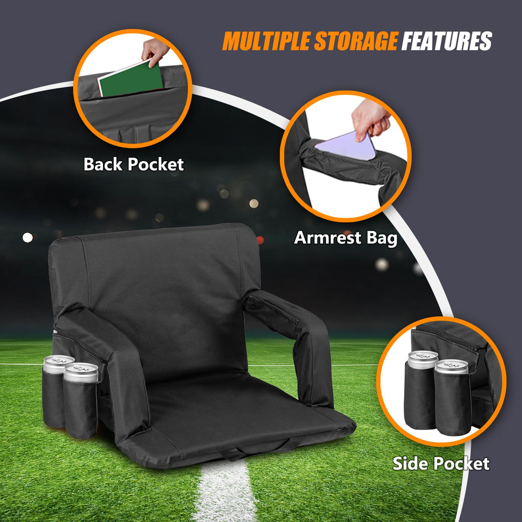 2 Pack Reclining Stadium Seat with Back Support E528006