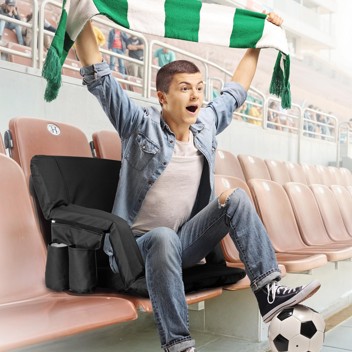2 Pack Reclining Stadium Seat with Back Support E528006