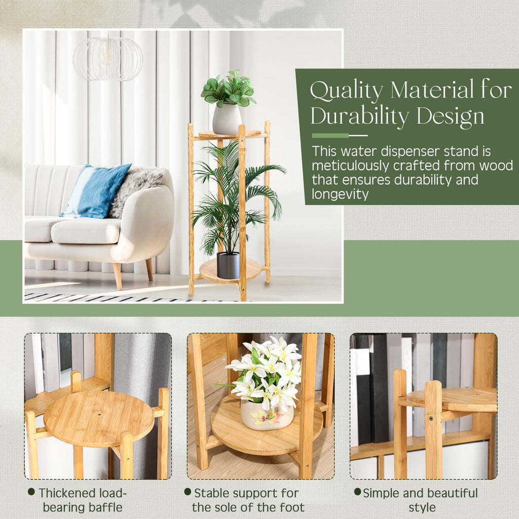 2 Tier Water Dispenser Floor Stand for 5 Gallon Jugs Q569874