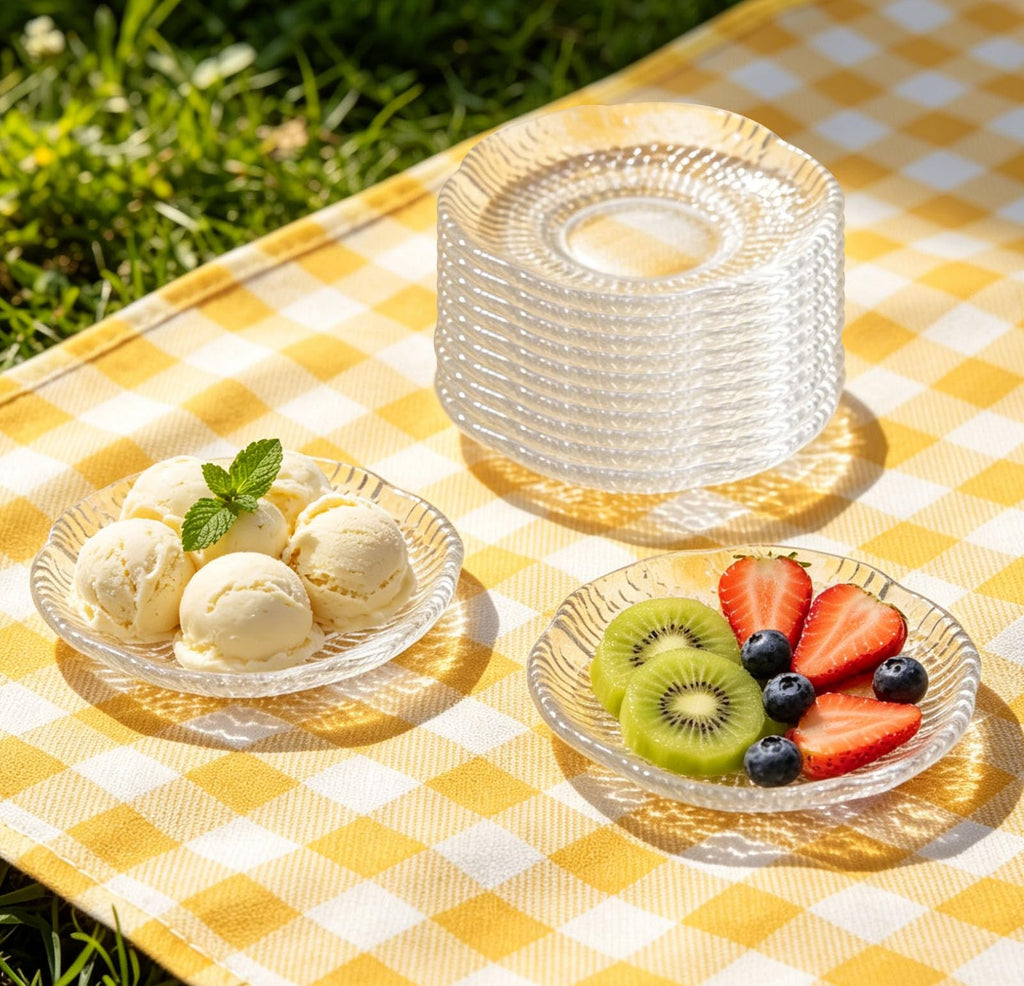 12 Pack 4.7 Inch Clear Glass Dessert Plates T2338