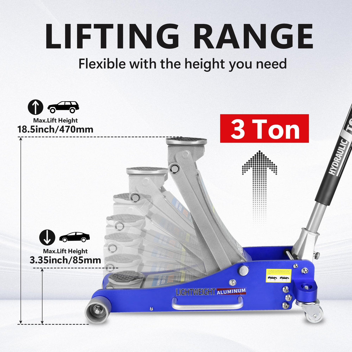 3 Ton Low Profile Aluminum and Steel Floor Jack N8429