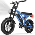 Electric Bike 1500W Peak Motor 48V 13Ah Battery 16"x4.0" Fat Tire Blue D3142