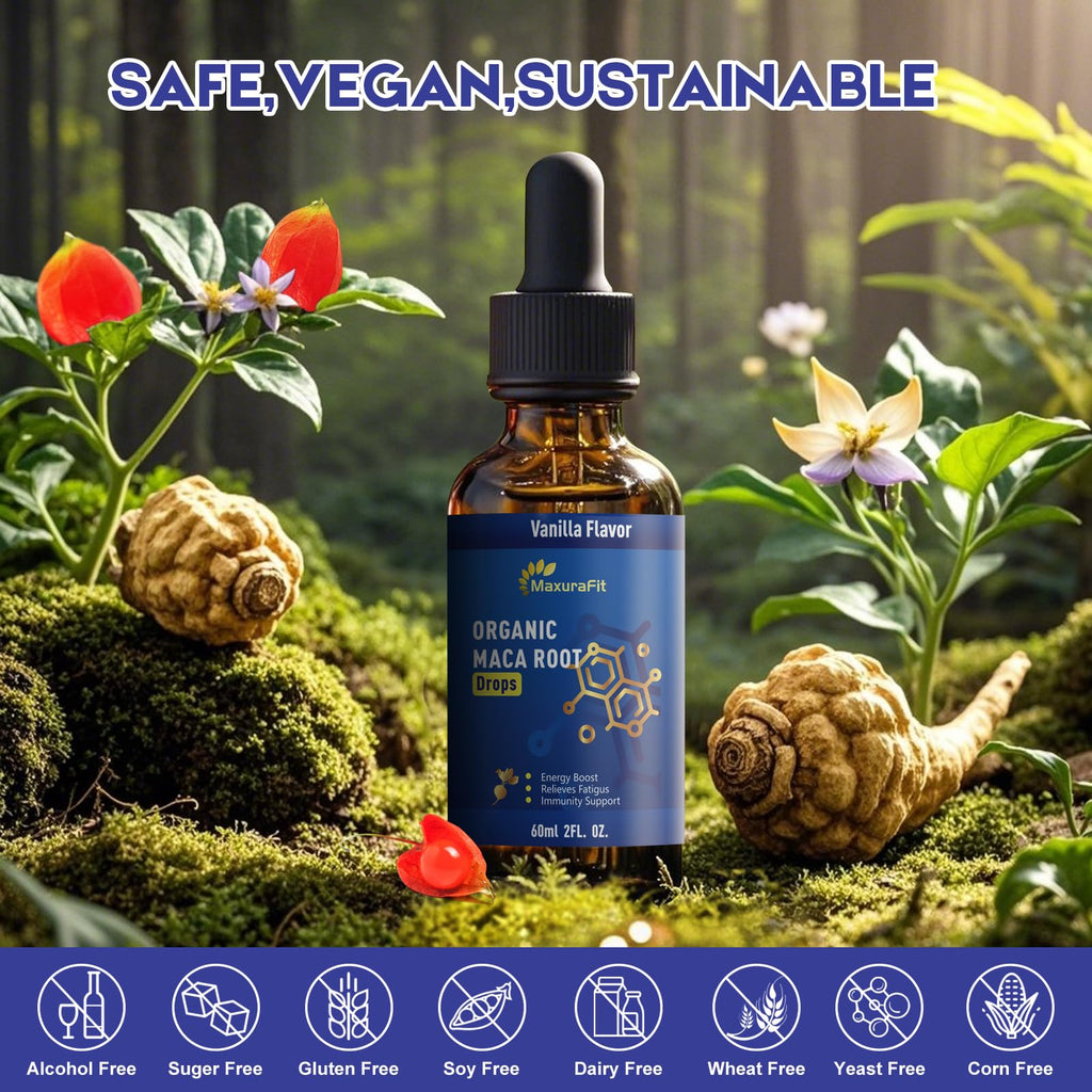 Maca Root Ashwagandha Liquid Drops 4 fl oz 2 Pack T796