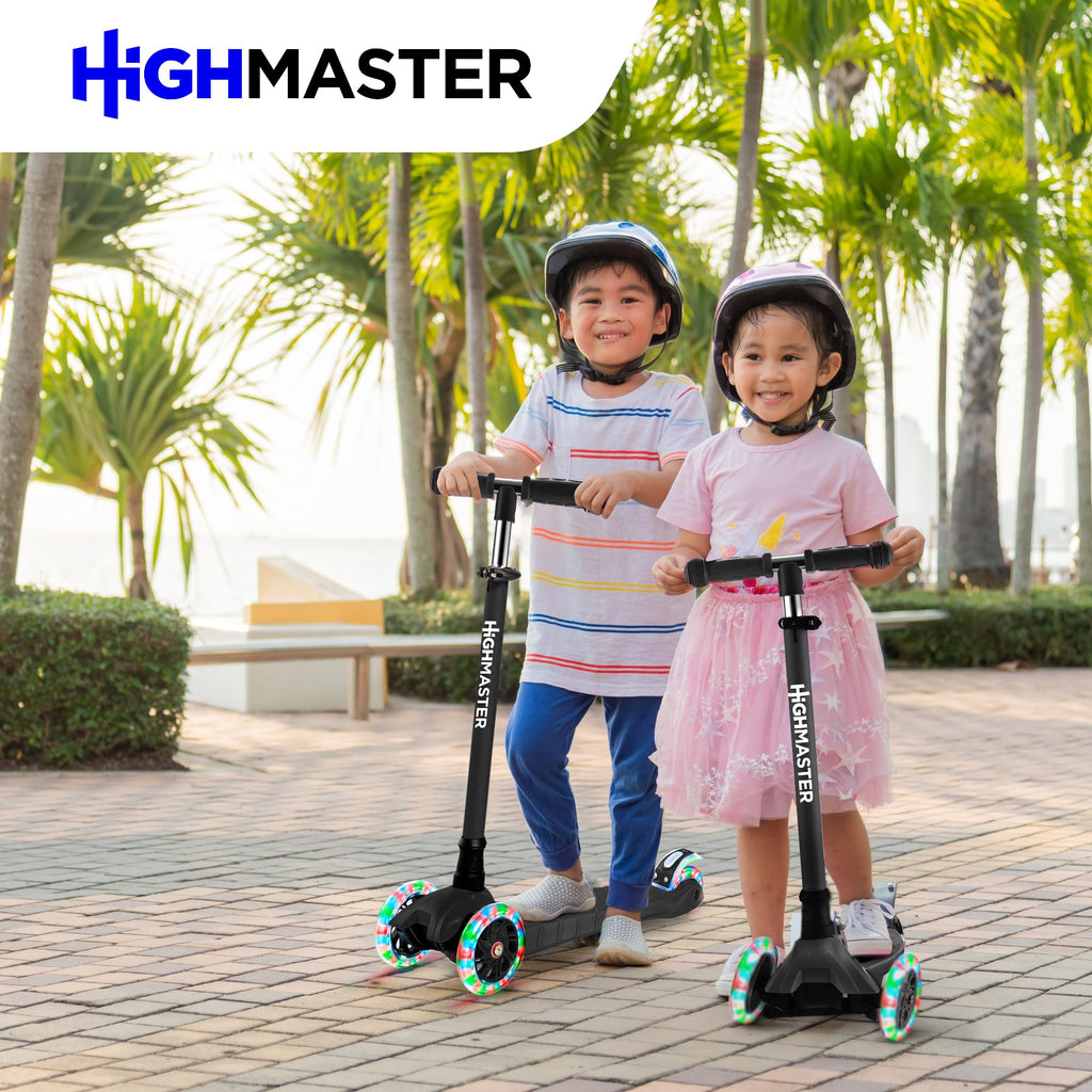 Kids 3 Wheel Kick Scooter with Adjustable Handlebar and LED Wheel Lights I8767