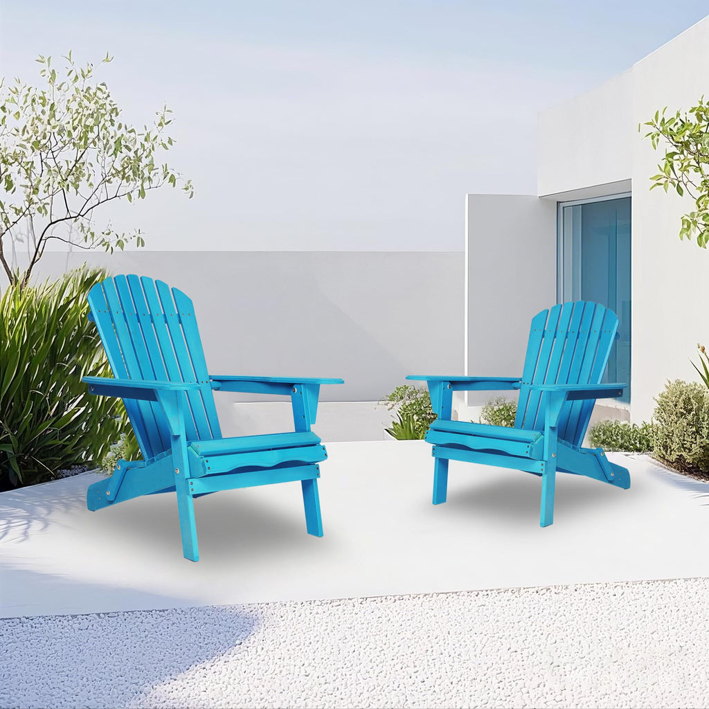 Solid Wood Folding Adirondack Chairs Set of 2 E521688