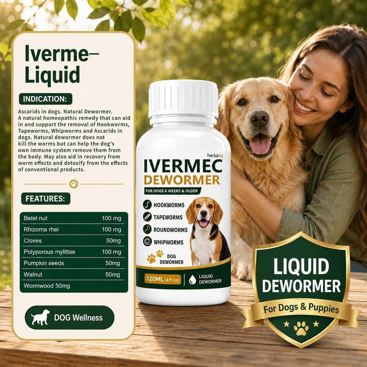 Broad Spectrum Dog Dewormer Liquid 120ml W739